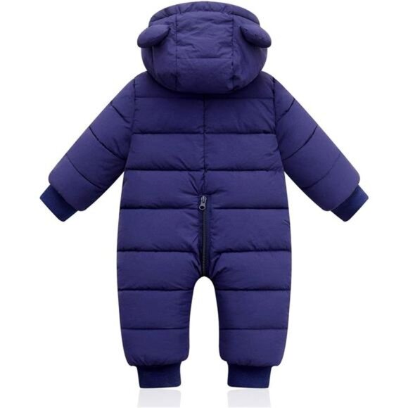Happy Cherry Baby Snowsuit Winter Coat Warm Hoodie Romper Puffer Jacket - Picture 3 of 6